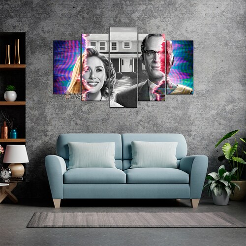 Cuadro Decorativo Marvel WandaVision 100x60cm 5pzs Cuadros MX
