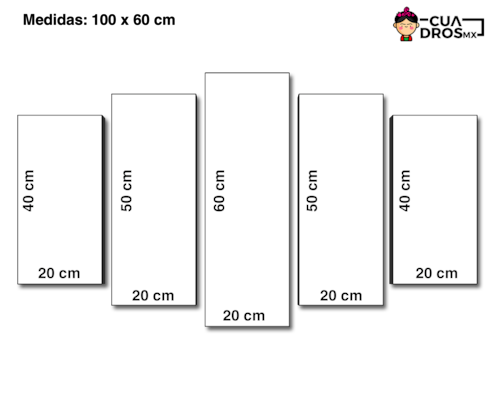 Cuadro Decorativo Marvel Deadpool Caricaruta 100x60cm 5pzs Cuadros MX