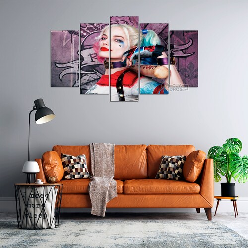Cuadro Decorativo DC Harley Quinn Escuadrón Suicida 100x60cm 5pzs Cuadros MX