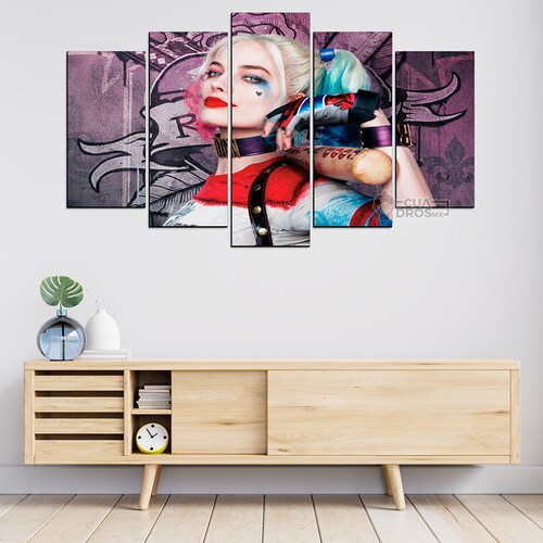 Cuadro Decorativo DC Harley Quinn Escuadrón Suicida 100x60cm 5pzs Cuadros MX