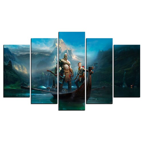 Cuadro Decorativo God of War Kratos Game 100x60cm 5pzs Cuadros MX