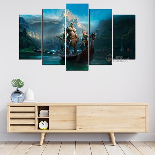 Cuadro Decorativo God of War Kratos Game 100x60cm 5pzs Cuadros MX