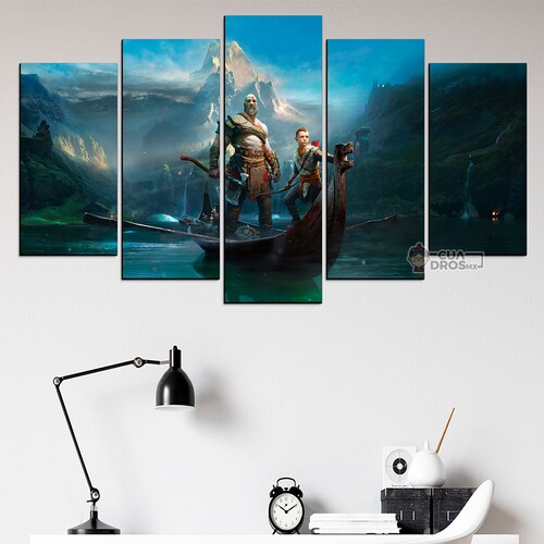 Cuadro Decorativo God of War Kratos Game 100x60cm 5pzs Cuadros MX