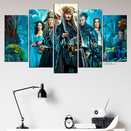 Cuadro Decorativo Piratas del Caribe La Venganza de Salazar Cine100x60cm 5pzs Cuadros MX