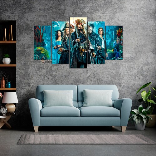 Cuadro Decorativo Piratas del Caribe La Venganza de Salazar Cine100x60cm 5pzs Cuadros MX