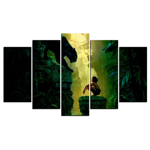 Cuadro Decorativo El Libro de la Selva Cine 100x60cm 5pzs Cuadros MX