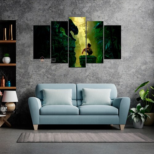 Cuadro Decorativo El Libro de la Selva Cine 100x60cm 5pzs Cuadros MX