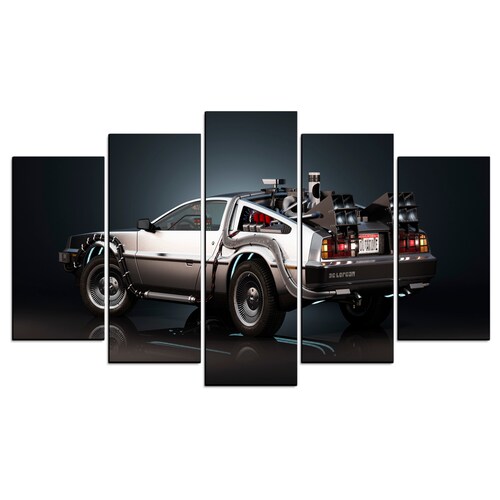 Cuadro Decorativo Volver al Futuro DeLorean Cine 100x60cm 5pzs Cuadros MX