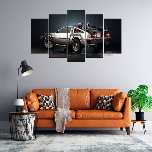 Cuadro Decorativo Volver al Futuro DeLorean Cine 100x60cm 5pzs Cuadros MX