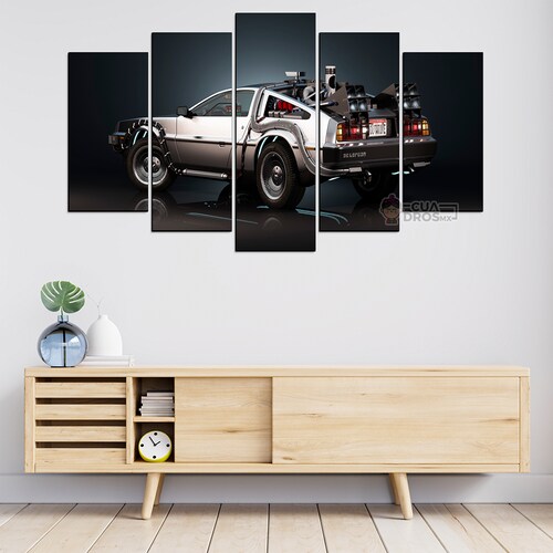 Cuadro Decorativo Volver al Futuro DeLorean Cine 100x60cm 5pzs Cuadros MX