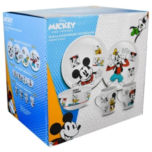 Fun Kids 2415-3491 Vajilla Porcelana Disney Mickey, Minnie & Friends 12pz  Tazas
