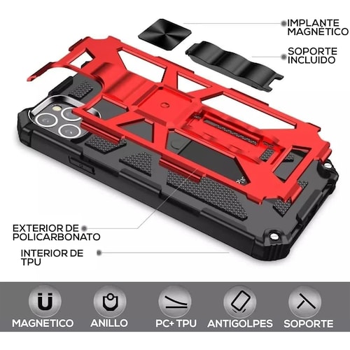 Funda Uso Rudo Rugged Robot  Para Samsung S21 Ultra Rojo