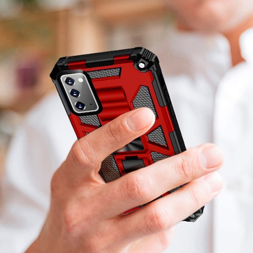 Funda Uso Rudo Rugged Robot  Para Samsung S21 Ultra Rojo