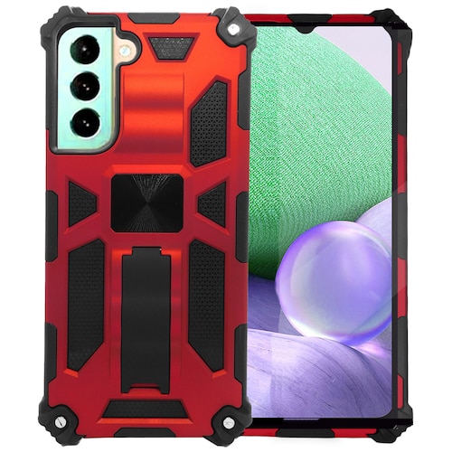 Funda Uso Rudo Rugged Robot  Para Samsung S21 Ultra Rojo