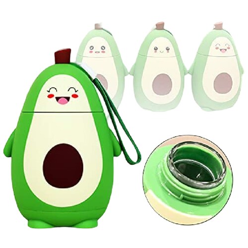 Termo Aguacate Kawaii Acero Inoxidable 280 Ml Verde Ojos Abiertos