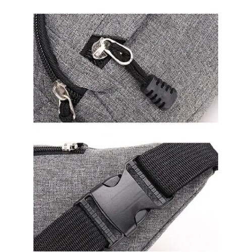 Riñonera Premium Deportiva Y De Viaje Gris