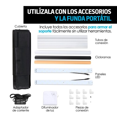 Caja de Luz para Fotografía Profesional Extra Grande (80x80 cms) Redlemon