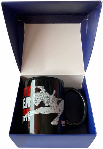 Spiderman Taza Mágica Brilla Obscuridad El Hombre Araña Marvel 340ml Caja