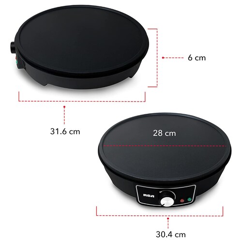 Crepera Eléctrica RCA RC-602 Antiadherente 33cm 1,080W