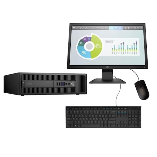 PC HP EliteDesk 800 G2 SFF-Core i5,6ta generación-16GB RAM,1TB HDD-Monitor 19"-Windows 10 PRO- Equipo Clase A, Reacondicionado.