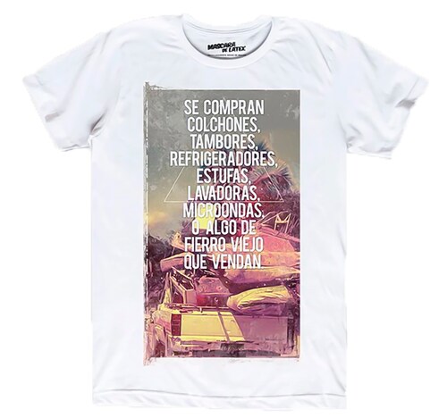 Playera Fierro Viejo Aniversario Hombre Máscara de Látex
