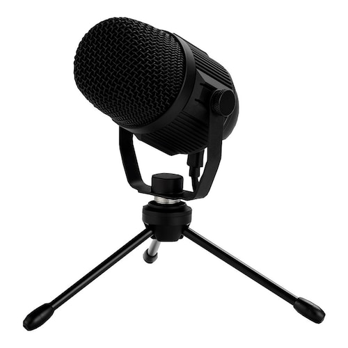 MICROFONO OCELOT GAMING PARA STREAMING USB, CON BASE TIPO TRIPIE PARA ESCRITORIO, COLOR NEGRO