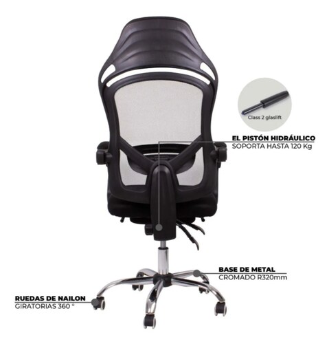 Silla Oficina Reclinable Con Reposapies Soporte Lumbar