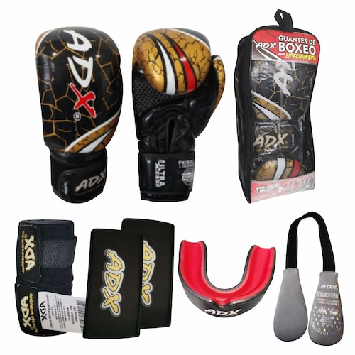 Par de Guantes de Box ADX Mod Tribal2 Con Proteccion en Muñeca Relleno Multicapas PU