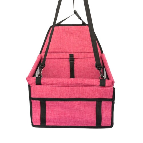 Asiento de Coche para Perros Portátil Plegable para Viaje. Rosa