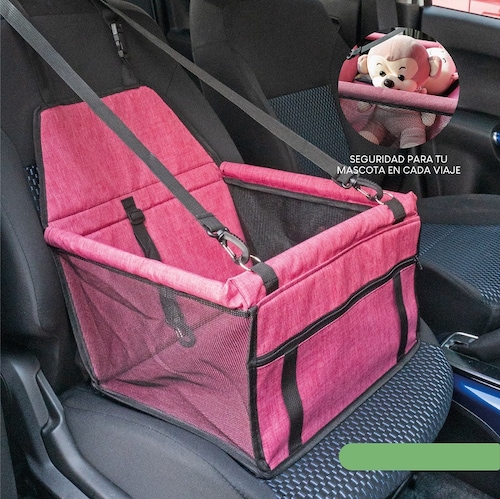 Asiento de Coche para Perros Portátil Plegable para Viaje. Rosa
