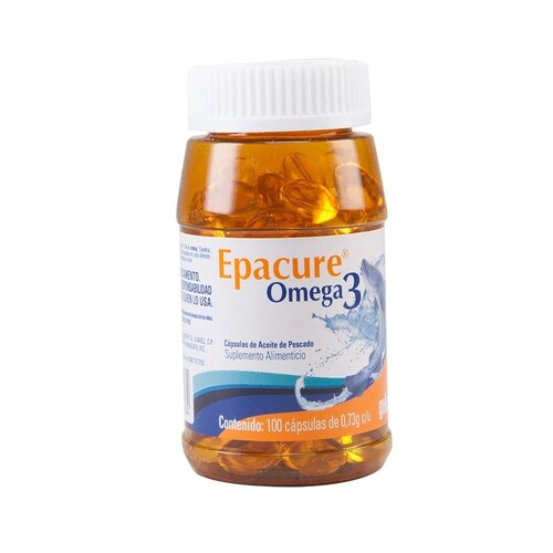 Omega 3 Suplemento Alimenticio Capsulas De Aceite De Pescado 100 Caps .73 G Gelcaps 