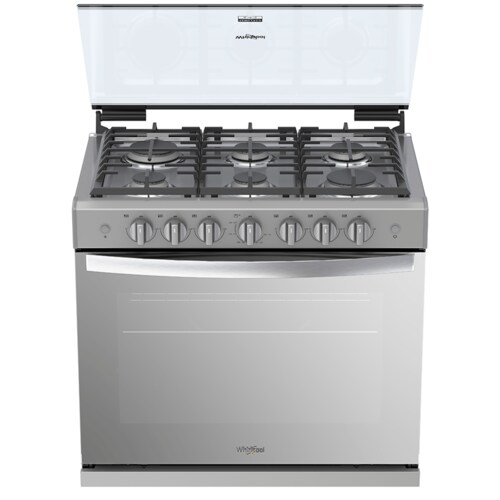 ESTUFA DE GAS EMPOTRABLE WHIRLPOOL WER3000D DE 76 CM (30 PULGADAS) EN ACERO INOXIDABLE Y ACABADO ESPEJO.