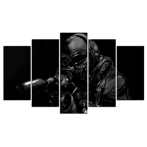 Cuadro Decorativo Gamer Call Of Duty Ghost 100x60cm 5pzs Cuadros MX