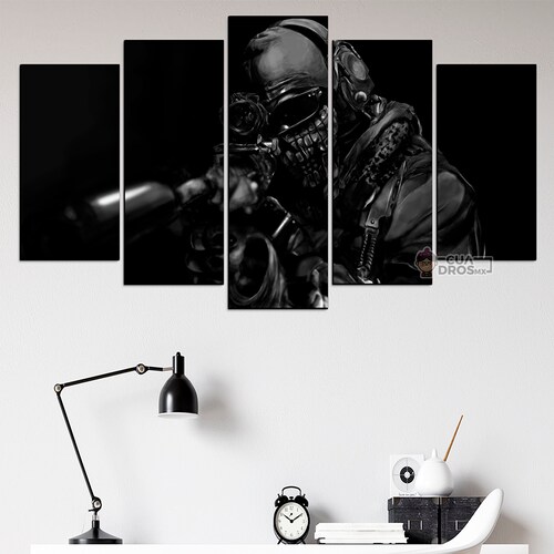 Cuadro Decorativo Gamer Call Of Duty Ghost 100x60cm 5pzs Cuadros MX