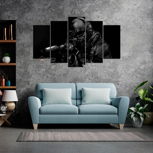 Cuadro Decorativo Gamer Call Of Duty Ghost 100x60cm 5pzs Cuadros MX
