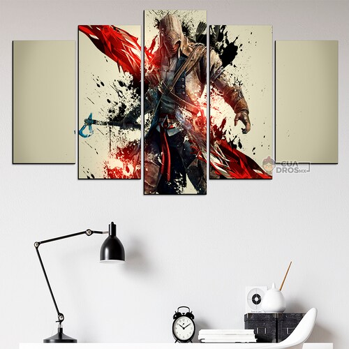 Cuadro Decorativo Gamer Assassin's Creed Unity 100x60cm 5pzs Cuadros MX