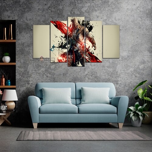 Cuadro Decorativo Gamer Assassin's Creed Unity 100x60cm 5pzs Cuadros MX