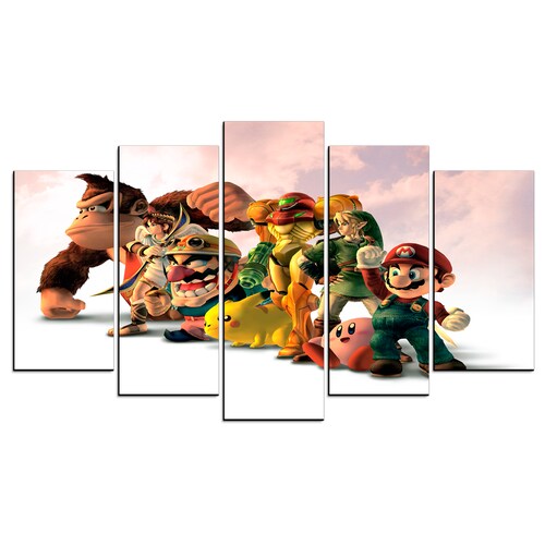 Cuadro Decorativo Gamer Super Smash Bros Ultimate 100x60cm 5pzs Cuadros MX