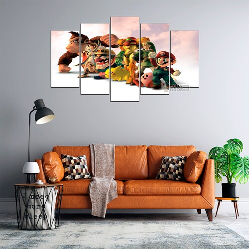 Cuadro Decorativo Gamer Super Smash Bros Ultimate 100x60cm 5pzs Cuadros MX