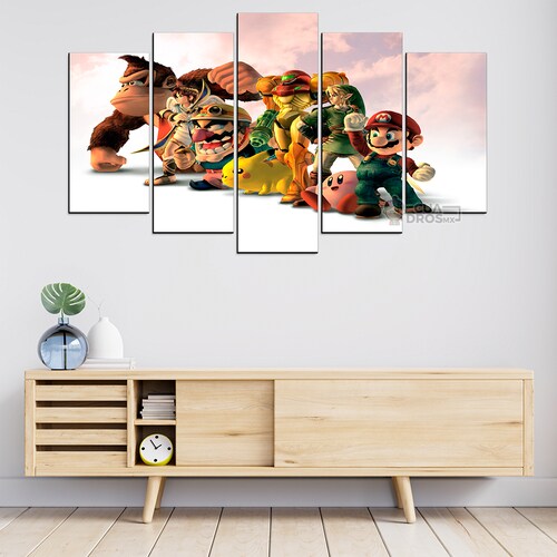 Cuadro Decorativo Gamer Super Smash Bros Ultimate 100x60cm 5pzs Cuadros MX