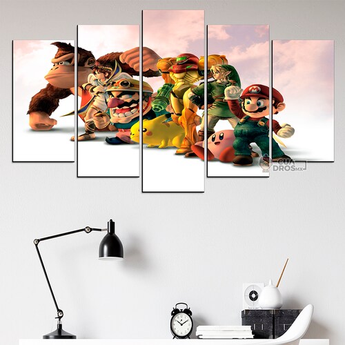 Cuadro Decorativo Gamer Super Smash Bros Ultimate 100x60cm 5pzs Cuadros MX