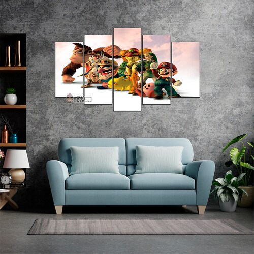 Cuadro Decorativo Gamer Super Smash Bros Ultimate 100x60cm 5pzs Cuadros MX