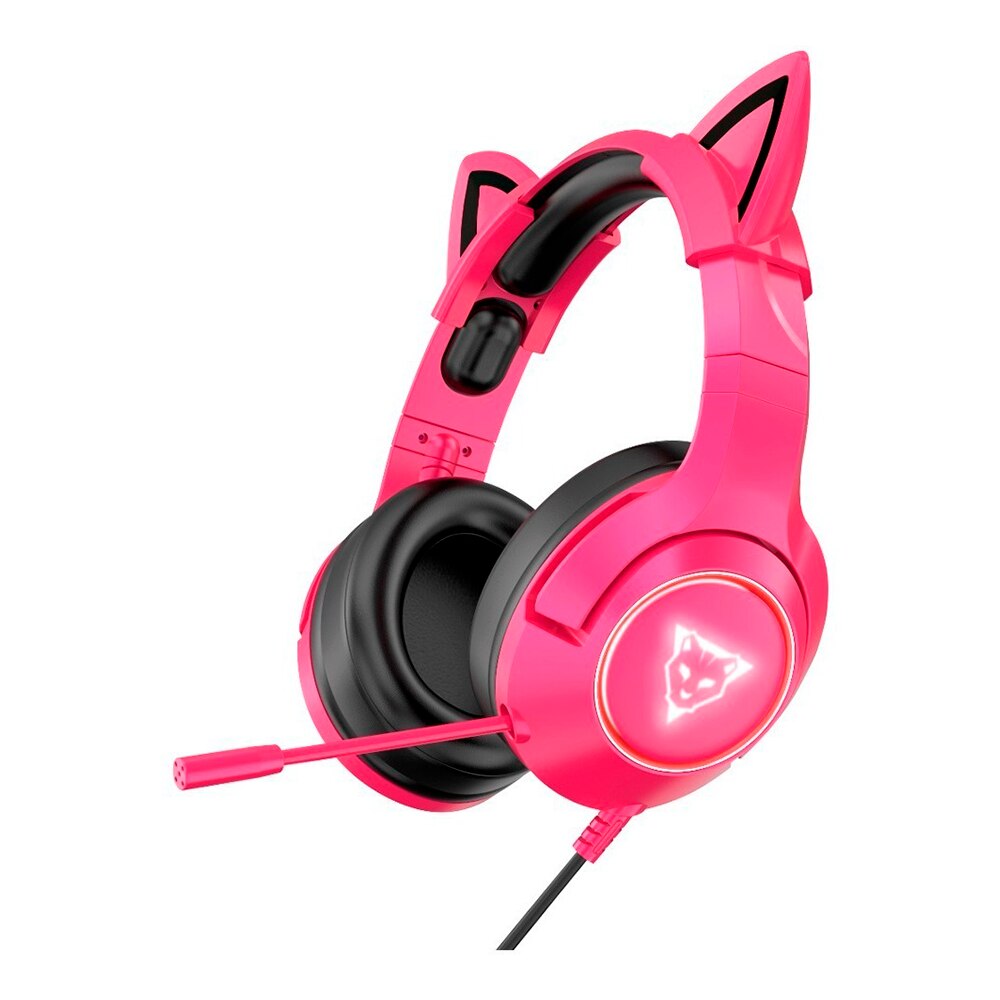 AUDIFONOS GAMER OCELOT TIPO DIADEMA OVER EAR USB 3.5MM COLOR ROSA