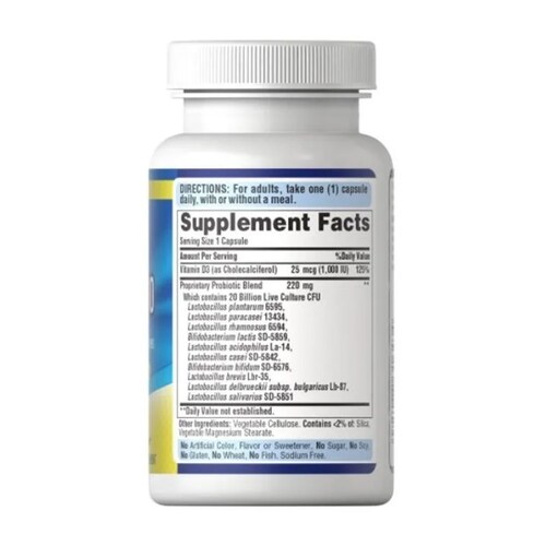 Probiótico 10 + Vitamina D 60cap 20 Billones Suplemento Alim