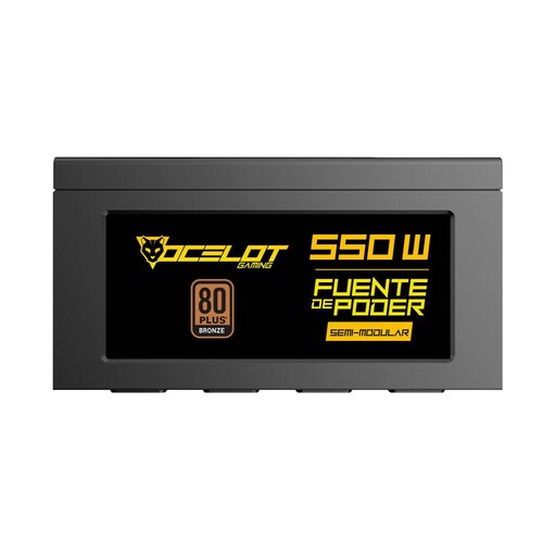 Fuente de poder, Ocelot Gaming OGPS500S de 550W, ATX, Semimodular, 80+ Bronze