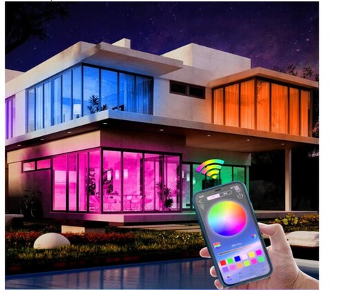Tira De Luces Led Multicolor 2835 RGB 25 Metros Bluetooth + Control , Ip65