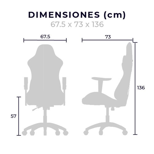 Silla Gamer Ergonómica JM-7249H Negro Blanco Mundo In