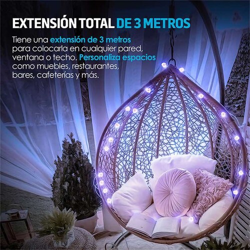 Serie de Luces para Interior con 25 Cristales de Amatista Natural Reales Redlemon
