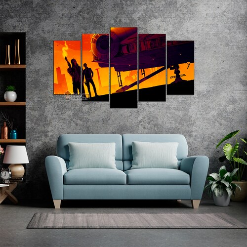 Cuadro Decorativo Star Wars Han Solo Una Historia de Star Wars Digital Art 100x60cm 5pzs Cuadros MX