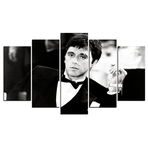 Cuadro Decorativo Scarface Tony Montana Esmoquin 100x60cm 5pzs Cuadros MX